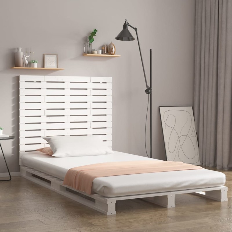 vidaXL Testiera da Parete Bianca 106x3x91,5 cm Legno Massello di Pino vidaXL Testiera da Parete Bianca 106x3x91,5 cm Legno Massello di Pino