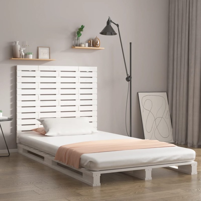 vidaXL Testiera da Parete Bianca 126x3x91,5 cm Legno Massello di Pino vidaXL Testiera da Parete Bianca 126x3x91,5 cm Legno Massello di Pino