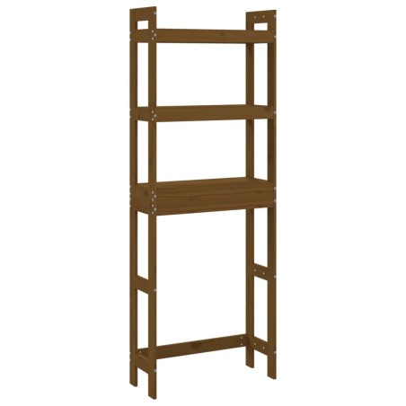 vidaXL Rastrelliera da Bagno Miele 63x26x171 cm Legno Massello Pino