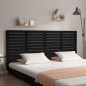 vidaXL Testiera da Parete Nera 206x3x91,5 cm in Legno Massello di Pino