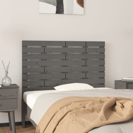 vidaXL Testiera da Parete Grigia 106x3x63 cm in Legno Massello di Pino