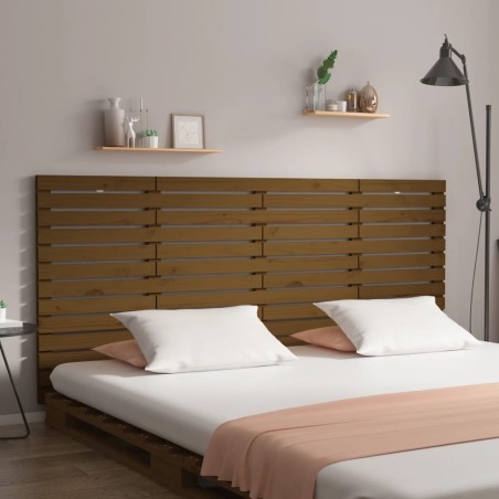vidaXL Testiera da Parete Miele 156x3x91,5cm in Legno Massello di Pino