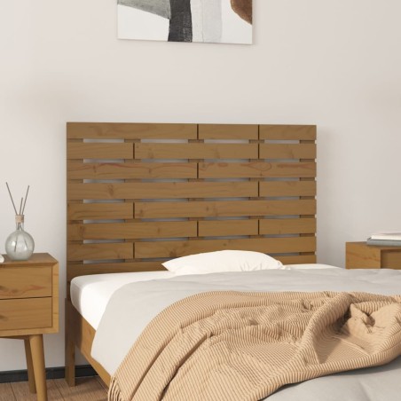 vidaXL Testiera da Parete Miele 96x3x63 cm in Legno Massello di Pino