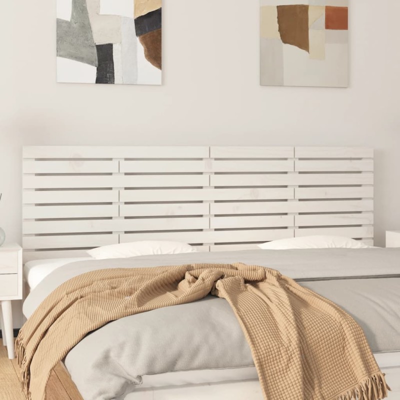 vidaXL Testiera da Parete Bianca 206x3x63 cm in Legno Massello di Pino vidaXL Testiera da Parete Bianca 206x3x63 cm in Legno Massello di Pino