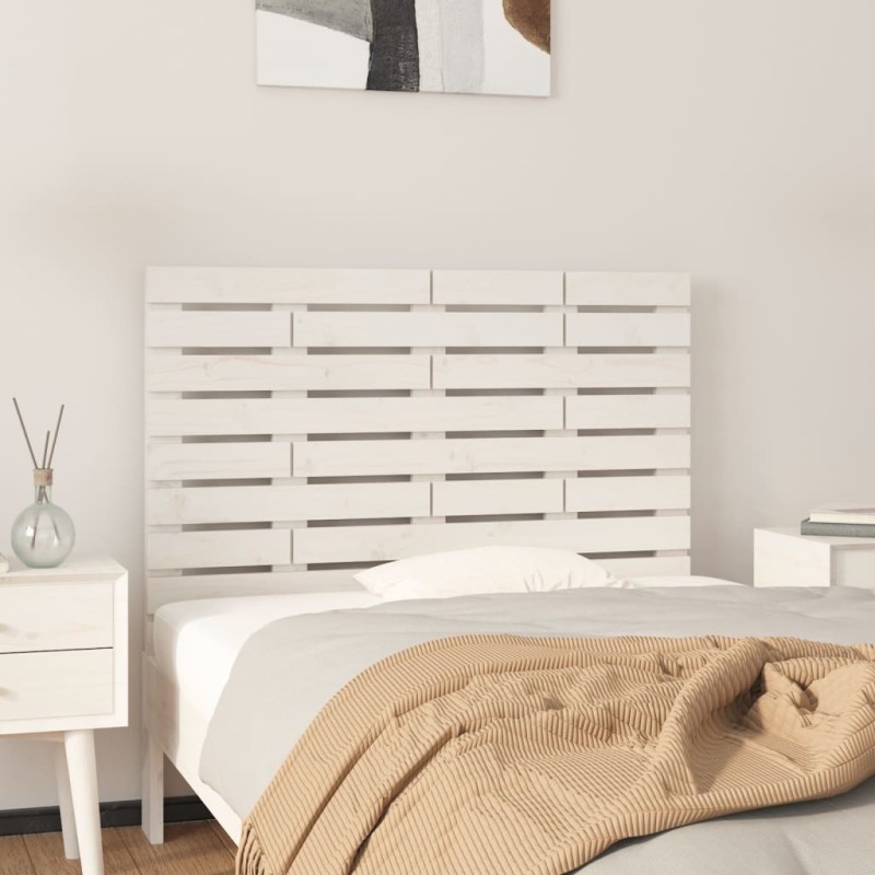 vidaXL Testiera da Parete Bianca 96x3x63 cm in Legno Massello di Pino