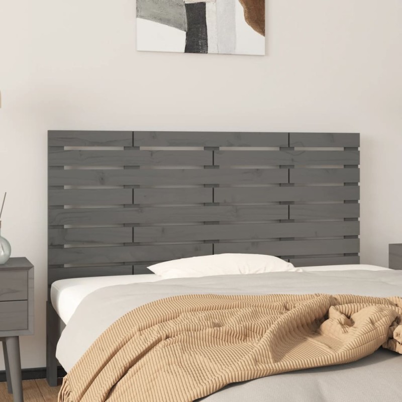 vidaXL Testiera da Parete Grigia 156x3x63 cm in Legno Massello di Pino vidaXL Testiera da Parete Grigia 156x3x63 cm in Legno Massello di Pino