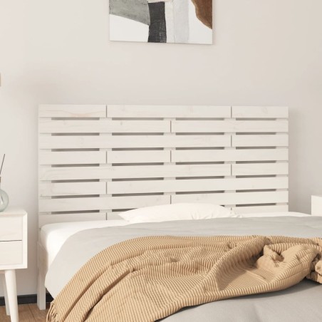 vidaXL Testiera da Parete Bianca 156x3x63 cm in Legno Massello di Pino