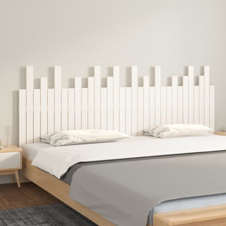 vidaXL Testiera da Parete Bianca 204x3x80 cm in Legno Massello di Pino
