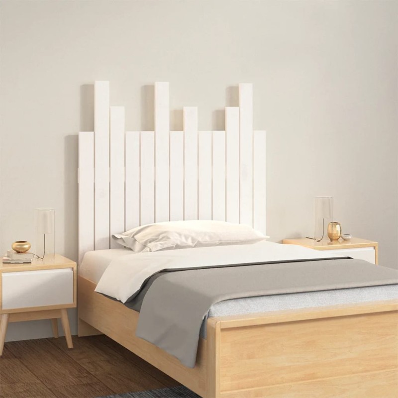 vidaXL Testiera da Parete Bianca 82,5x3x80cm in Legno Massello di Pino vidaXL Testiera da Parete Bianca 82,5x3x80cm in Legno Massello di Pino