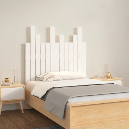 vidaXL Testiera da Parete Bianca 82,5x3x80cm in Legno Massello di Pino