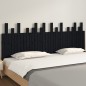 vidaXL Testiera da Parete Nera 204x3x80 cm in Legno Massello di Pino vidaXL Testiera da Parete Nera 204x3x80 cm in Legno Massello di Pino