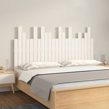 vidaXL Testiera da Parete Bianca 146,5x3x80 cm Legno Massello di Pino