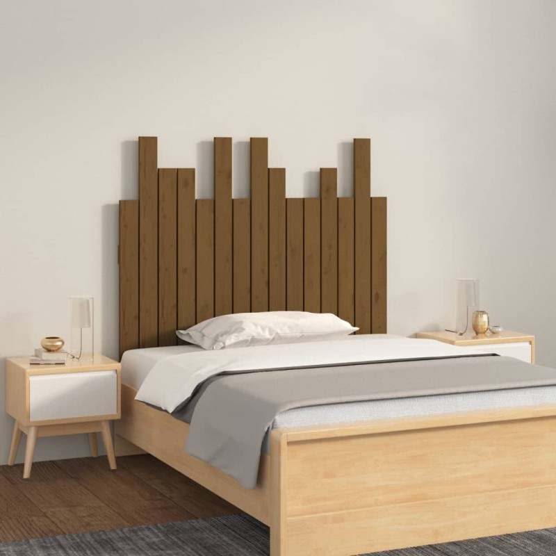 vidaXL Testiera da Parete Miele 95,5x3x80 cm in Legno Massello di Pino