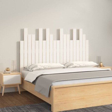 vidaXL Testiera da Parete Bianca 127,5x3x80 cm Legno Massello di Pino
