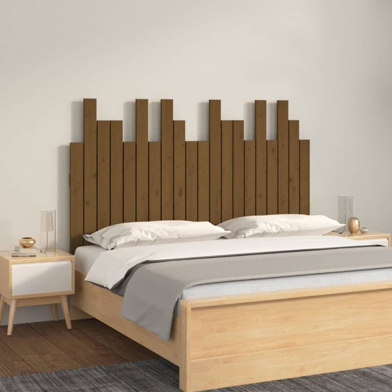 vidaXL Testiera da Parete Miele 127,5x3x80cm in Legno Massello di Pino vidaXL Testiera da Parete Miele 127,5x3x80cm in Legno Massello di Pino