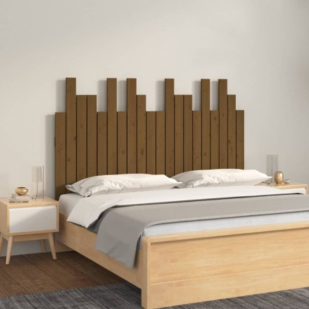 vidaXL Testiera da Parete Miele 127,5x3x80cm in Legno Massello di Pino
