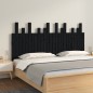 vidaXL Testiera da Parete Nera 159,5x3x80 cm in Legno Massello di Pino