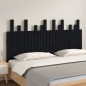 vidaXL Testiera da Parete Nera 159,5x3x80 cm in Legno Massello di Pino