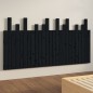 vidaXL Testiera da Parete Nera 159,5x3x80 cm in Legno Massello di Pino