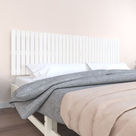 vidaXL Testiera da Parete Bianca 204x3x60 cm in Legno Massello di Pino