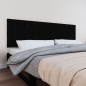 vidaXL Testiera da Parete Nera 204x3x60 cm in Legno Massello di Pino vidaXL Testiera da Parete Nera 204x3x60 cm in Legno Massello di Pino