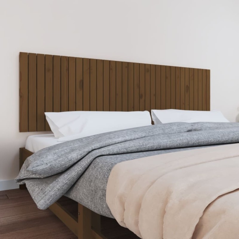vidaXL Testiera da Parete Miele 204x3x60 cm in Legno Massello di Pino vidaXL Testiera da Parete Miele 204x3x60 cm in Legno Massello di Pino