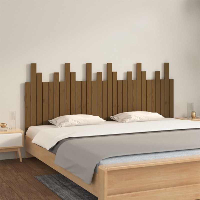vidaXL Testiera da Parete Miele 185x3x80 cm in Legno Massello di Pino vidaXL Testiera da Parete Miele 185x3x80 cm in Legno Massello di Pino