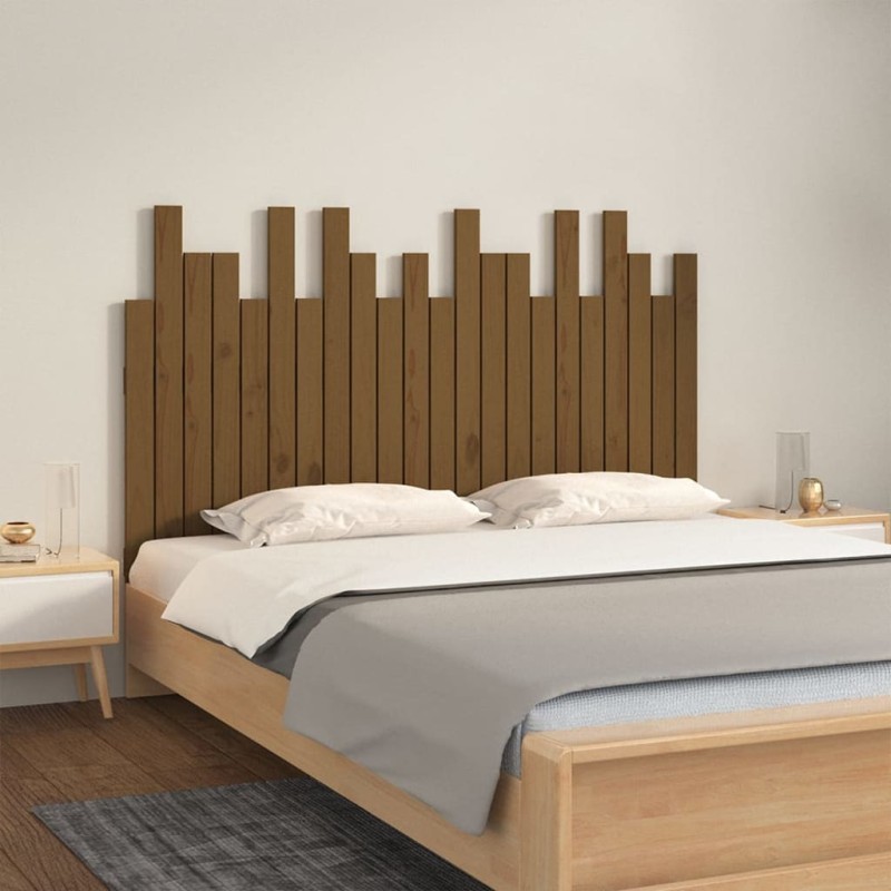 vidaXL Testiera da Parete Miele 140x3x80 cm in Legno Massello di Pino vidaXL Testiera da Parete Miele 140x3x80 cm in Legno Massello di Pino
