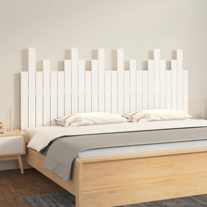 vidaXL Testiera da Parete Bianca 166x3x80 cm in Legno Massello di Pino vidaXL Testiera da Parete Bianca 166x3x80 cm in Legno Massello di Pino
