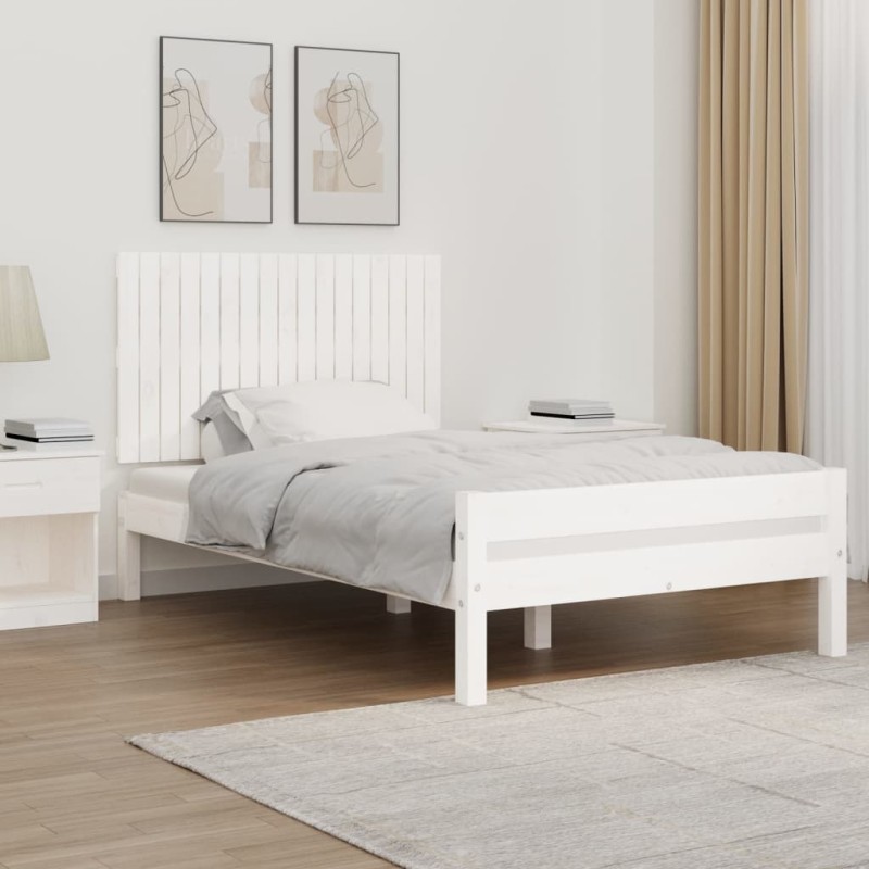 vidaXL Testiera da Parete Bianca 108x3x60 cm in Legno Massello di Pino vidaXL Testiera da Parete Bianca 108x3x60 cm in Legno Massello di Pino