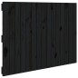 vidaXL Testiera da Parete Nera 95,5x3x60 cm in Legno Massello di Pino vidaXL Testiera da Parete Nera 95,5x3x60 cm in Legno Massello di Pino