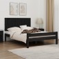 vidaXL Testiera da Parete Nera 140x3x60 cm in Legno Massello di Pino