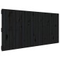 vidaXL Testiera da Parete Nera 140x3x60 cm in Legno Massello di Pino