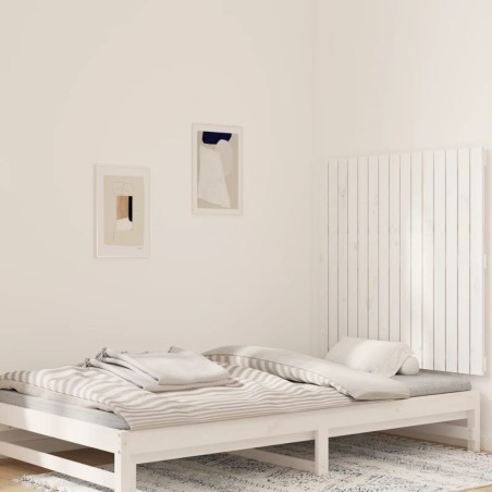 vidaXL Testiera da Parete Bianca 95,5x3x90cm in Legno Massello di Pino