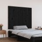 vidaXL Testiera da Parete Nera 108x3x90 cm in Legno Massello di Pino vidaXL Testiera da Parete Nera 108x3x90 cm in Legno Massello di Pino