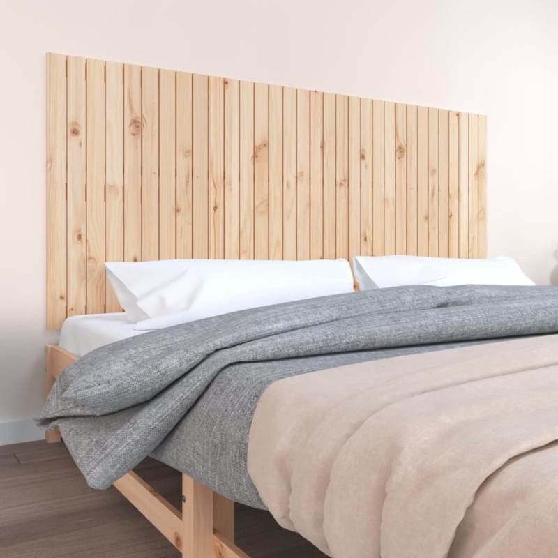 vidaXL Testiera da Parete 204x3x90 cm in Legno Massello di Pino vidaXL Testiera da Parete 204x3x90 cm in Legno Massello di Pino
