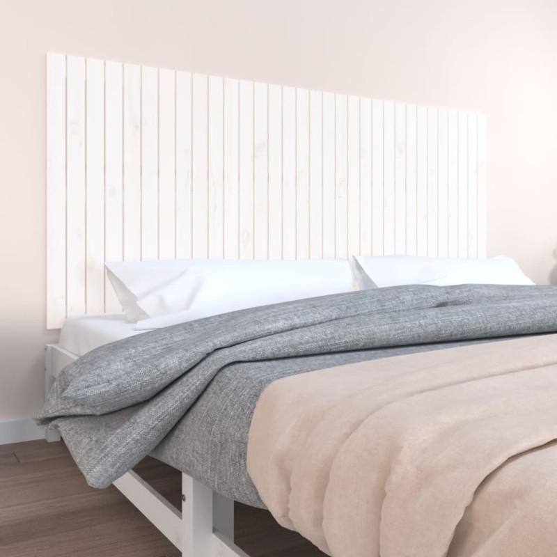 vidaXL Testiera da Parete Bianca 204x3x90 cm in Legno Massello di Pino vidaXL Testiera da Parete Bianca 204x3x90 cm in Legno Massello di Pino