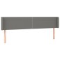 Testiera ad Orecchio Grigio Scuro 163x16x78/88 cm in Tessuto