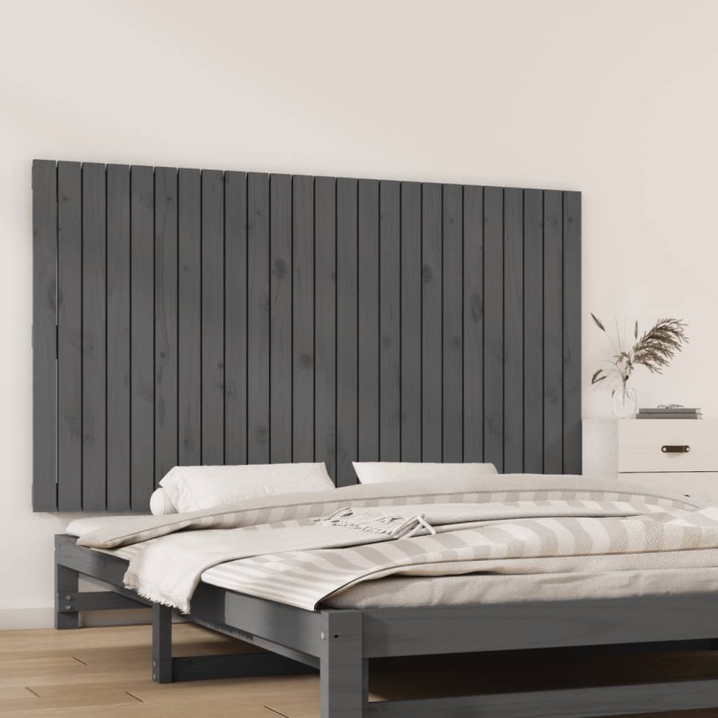 vidaXL Testiera da Parete Grigia 159,5x3x90 cm Legno Massello di Pino vidaXL Testiera da Parete Grigia 159,5x3x90 cm Legno Massello di Pino
