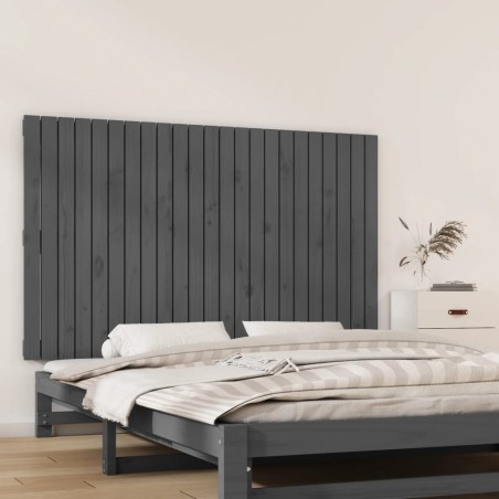 vidaXL Testiera da Parete Grigia 147x3x90 cm in Legno Massello di Pino