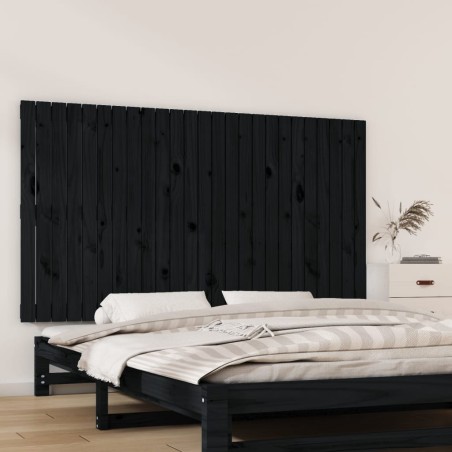 vidaXL Testiera da Parete Nera 159,5x3x90 cm in Legno Massello di Pino