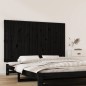 vidaXL Testiera da Parete Nera 147x3x90 cm in Legno Massello di Pino vidaXL Testiera da Parete Nera 147x3x90 cm in Legno Massello di Pino