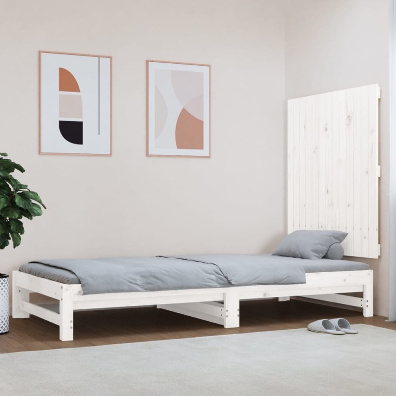 vidaXL Testiera da Parete Bianca 82,5x3x90cm in Legno Massello di Pino vidaXL Testiera da Parete Bianca 82,5x3x90cm in Legno Massello di Pino