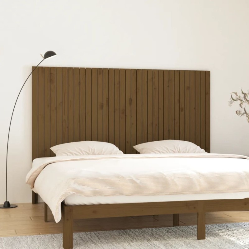 vidaXL Testiera da Parete Miele 204x3x110 cm in Legno Massello di Pino vidaXL Testiera da Parete Miele 204x3x110 cm in Legno Massello di Pino