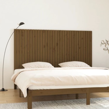 vidaXL Testiera da Parete Miele 204x3x110 cm in Legno Massello di Pino