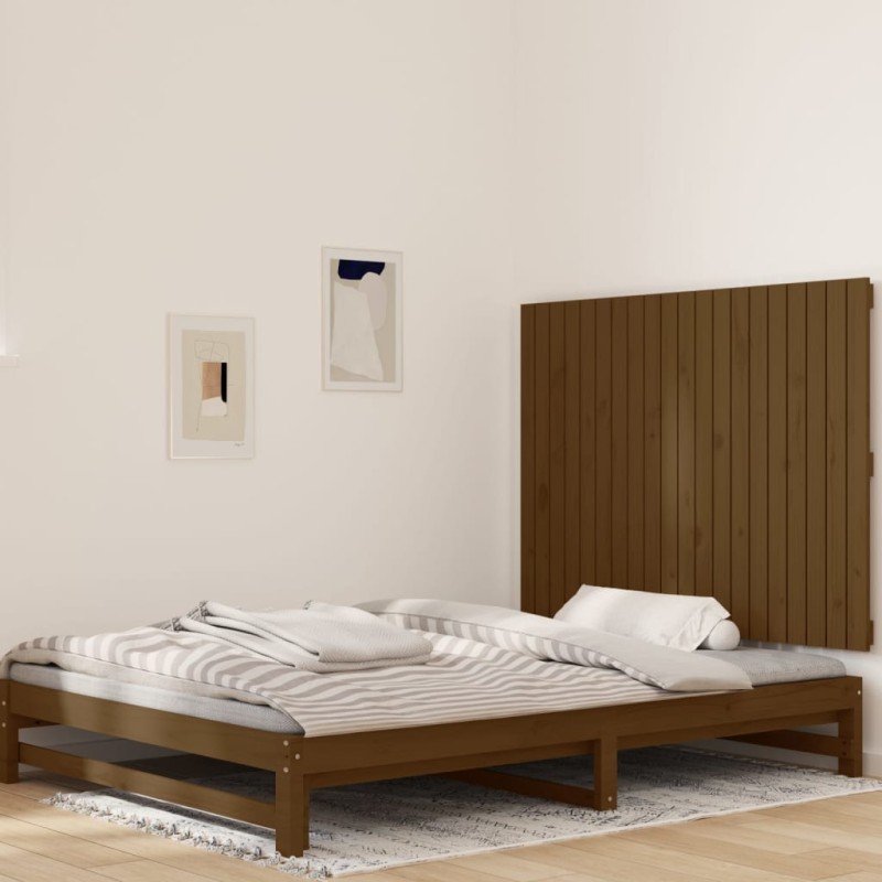 vidaXL Testiera da Parete Miele 127,5x3x90cm in Legno Massello di Pino vidaXL Testiera da Parete Miele 127,5x3x90cm in Legno Massello di Pino