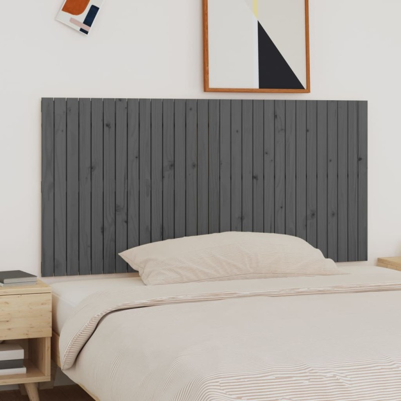 vidaXL Testiera da Parete Grigia 185x3x90 cm in Legno Massello di Pino vidaXL Testiera da Parete Grigia 185x3x90 cm in Legno Massello di Pino