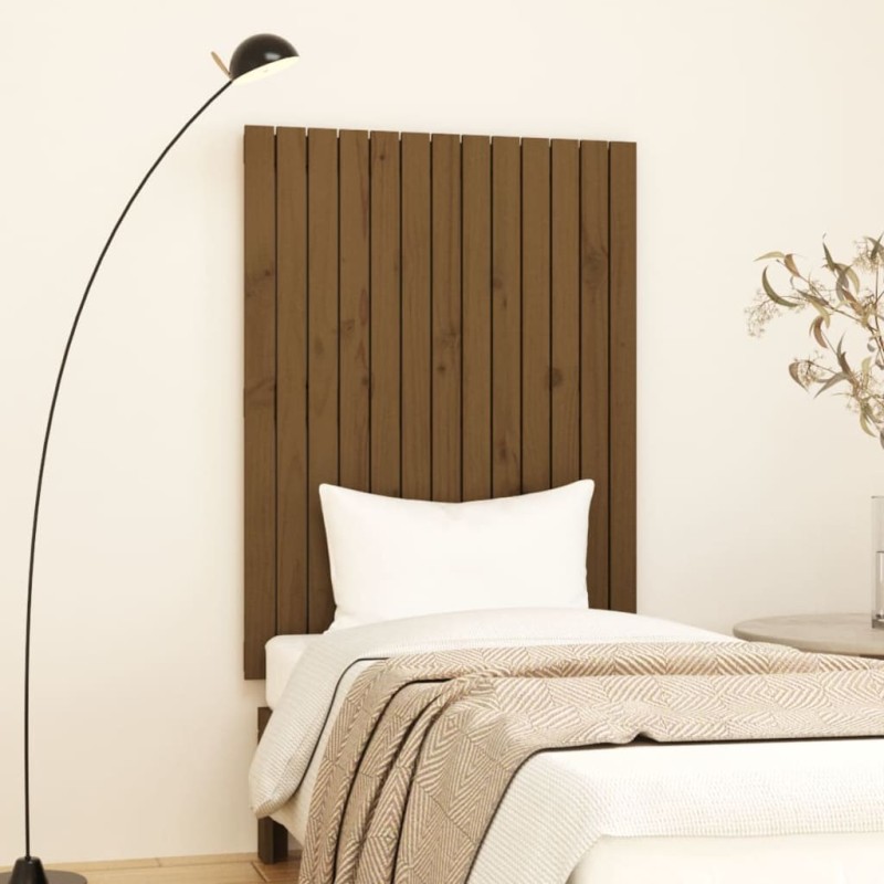 vidaXL Testiera da Parete Miele 82,5x3x110cm in Legno Massello di Pino