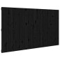 vidaXL Testiera da Parete Nera 204x3x110 cm in Legno Massello di Pino