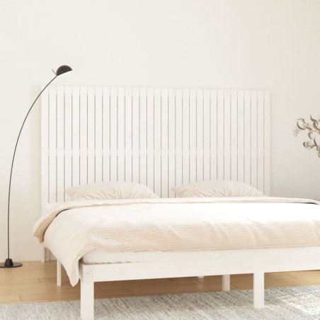 vidaXL Testiera da Parete Bianca 204x3x110 cm Legno Massello di Pino